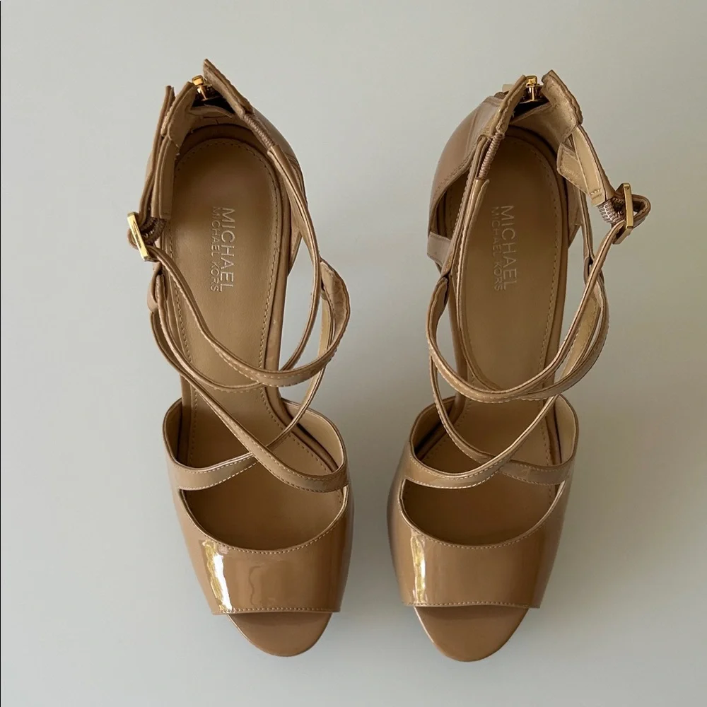 Michael Kors Catia Patent Leather Heeled Sandals - Picture 8 of 8